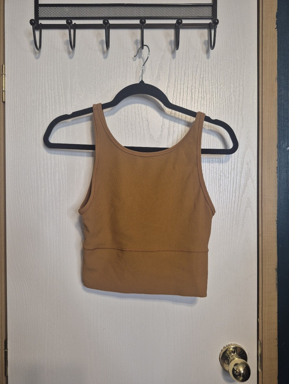 lululemon athletica Ribbed Cropped Tank Top in Camel